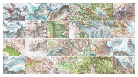 mosaic image of USA shaded relief mountain maps realized by VizCart