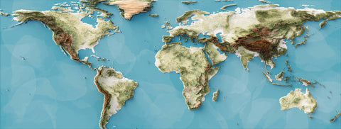 Our collection of World shaded relief maps, created by VizCart VizArt