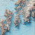 Flakstad topographic shaded relief map of 1952, Lofoten Islands, Norway