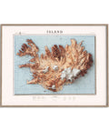 Iceland, Topographic map - 1963, 2D printed shaded relief map with 3D effect of a 1963 topographic map of Iceland. Shop our beautiful fine art printed maps on supreme Cotton paper. Vintage maps digitally restored and enhanced with a 3D effect. VizCart from Vizart