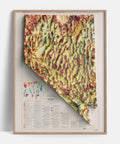 Nevada (USA), Geological map - 1978, 2D printed shaded relief map with 3D effect of a 1978 geological map of Nevada (USA). Shop our beautiful fine art printed maps on supreme Cotton paper. Vintage maps digitally restored and enhanced with a 3D effect., VizCart from Vizart