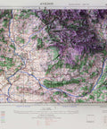 Avignon (France), Topographic map - 1943, 2D printed shaded relief map with 3D effect of a 1943 topographic map of Avignon (France). Shop our beautiful fine art printed maps on supreme Cotton paper. Vintage maps digitally restored and enhanced with a 3D effect., VizCart from Vizart
