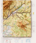 Castelo Branco (Portugal), Topographic map - 1944, 2D printed shaded relief map with 3D effect of a 1944 topographic map of Castelo Branco (Portugal). Shop our beautiful fine art printed maps on supreme Cotton paper. Vintage maps digitally restored and enhanced with a 3D effect., VizCart from Vizart