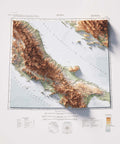 Rome (Italy), Topographic map - 1931, 2D printed shaded relief map with 3D effect of a 1931 topographic map of Central Italy (Italy). Shop our beautiful fine art printed maps on supreme Cotton paper. Vintage maps digitally restored and enhanced with a 3D effect., VizCart from Vizart