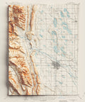 Fort Collins (Colorado, USA), Topographic map - 1906, 2D printed shaded relief map with 3D effect of a 1906 topographic map of Fort Collins (Colorado, USA). Shop our beautiful fine art printed maps on supreme Cotton paper. Vintage maps digitally restored and enhanced with a 3D effect. VizCart from Vizart