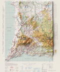 Lagos (Portugal), Topographic map - 1944, 2D printed shaded relief map with 3D effect of a 1944 topographic map of Lagos (Portugal). Shop our beautiful fine art printed maps on supreme Cotton paper. Vintage maps digitally restored and enhanced with a 3D effect., VizCart from Vizart
