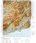 Tarragona (Spain), Topographic map - 1944, 2D printed shaded relief map with 3D effect of a 1944 topographic map of Burgos (Spain). Shop our beautiful fine art printed maps on supreme Cotton paper. Vintage maps digitally restored and enhanced with a 3D effect. VizCart from Vizart