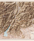 Trentino (Italy), Topographic map - 1916, 2D printed shaded relief map with 3D effect of a 1916 topographic map of Trentino (Italy). Shop our beautiful fine art printed maps on supreme Cotton paper. Vintage maps digitally restored and enhanced with a 3D effect., VizCart from Vizart