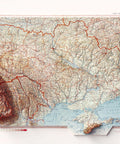 Ukraine, Topographic map - 1967, 2D printed shaded relief map with 3D effect of a 1967 topographic map of Ukraine. Shop our beautiful fine art printed maps on supreme Cotton paper. Vintage maps digitally restored and enhanced with a 3D effect., VizCart from Vizart