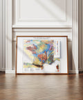 France 1980 geological restored antique shaded relief map print on fine art paper wall decor