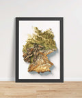 Germany, Elevation tint - Geo, 2D printed shaded relief map with 3D effect of Germany with geo elevation tint. Shop our beautiful fine art printed maps on supreme Cotton paper. Vintage maps digitally restored and enhanced with a 3D effect., VizCart from Vizart