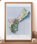 Guam (Mariana Islands, USA), Topographic map - 1965, 2D printed shaded relief map with 3D effect of a 1965 topographic map of Guam (Mariana Islands, USA). Shop our beautiful fine art printed maps on supreme Cotton paper. Vintage maps digitally restored and enhanced with a 3D effect., VizCart from Vizart
