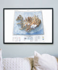Iceland, Topographic map - 1952, 2D printed shaded relief map with 3D effect of a 1952 topographic map of Iceland. Shop our beautiful fine art printed maps on supreme Cotton paper. Vintage maps digitally restored and enhanced with a 3D effect. VizCart from Vizart