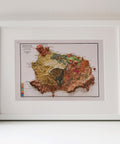 Ischia (Italy), Geological map - 1873, 2D printed shaded relief map with 3D effect of a 1873 geological map of Ischia (Italy). Shop our beautiful fine art printed maps on supreme Cotton paper. Vintage maps digitally restored and enhanced with a 3D effect., VizCart from Vizart
