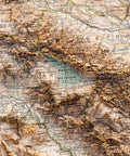 Caucasus, Topographic map - 1909, 2D printed shaded relief map with 3D effect of a 1909 topographic map of Caucasus. Shop our beautiful fine art printed maps on supreme Cotton paper. Vintage maps digitally restored and enhanced with a 3D effect., VizCart from Vizart