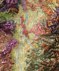 Oregon (USA), Geological map - 1991, 2D printed shaded relief map with 3D effect of a 1991 geological map of Oregon (USA). Shop our beautiful fine art printed maps on supreme Cotton paper. Vintage maps digitally restored and enhanced with a 3D effect., VizCart from Vizart