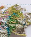 Cantabria (Spain), Geological map - 1989, 2D printed shaded relief map with 3D effect of a 1989 geologic map of Cantabria (Spain). Shop our beautiful fine art printed maps on supreme Cotton paper. Vintage maps digitally restored and enhanced with a 3D effect., VizCart from Vizart