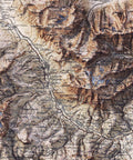 Dolomites (Italy), Topographic map - 1904, 2D printed shaded relief map with 3D effect of a 1904 topographic map of Dolomites (Italy). Shop our beautiful fine art printed maps on supreme Cotton paper. Vintage maps digitally restored and enhanced with a 3D effect. VizCart from Vizart