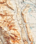 Fort Collins (Colorado, USA), Topographic map - 1906, 2D printed shaded relief map with 3D effect of a 1906 topographic map of Fort Collins (Colorado, USA). Shop our beautiful fine art printed maps on supreme Cotton paper. Vintage maps digitally restored and enhanced with a 3D effect., VizCart from Vizart