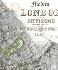 London (England, UK), City map - 1845, 2D printed shaded relief map with 3D effect of a 1845 city map of London (United Kingdom). Shop our beautiful fine art printed maps on supreme Cotton paper. Vintage maps digitally restored and enhanced with a 3D effect., VizCart from Vizart