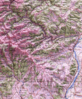 Grenoble (France), Topographic map - 1943, 2D printed shaded relief map with 3D effect of a 1943 topographic map of Grenoble (France). Shop our beautiful fine art printed maps on supreme Cotton paper. Vintage maps digitally restored and enhanced with a 3D effect., VizCart from Vizart